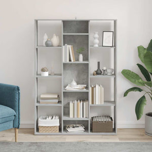 Betongraues Raumteiler-Bücherregal 100x140 cm