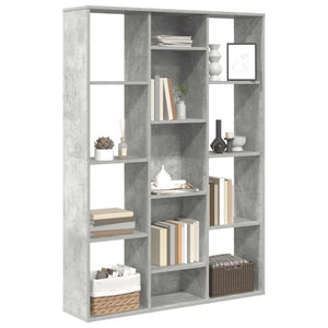 Betongraues Raumteiler-Bücherregal 100x140 cm