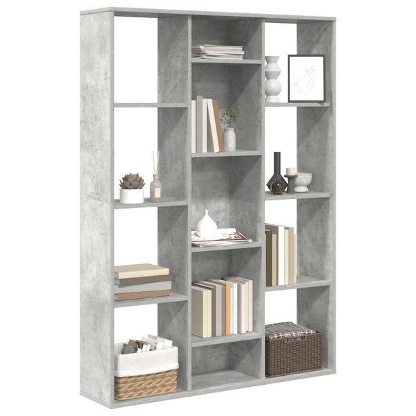 Betongraues Raumteiler-Bücherregal 100x140 cm