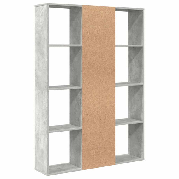 Betongraues Raumteiler-Bücherregal 100x140 cm