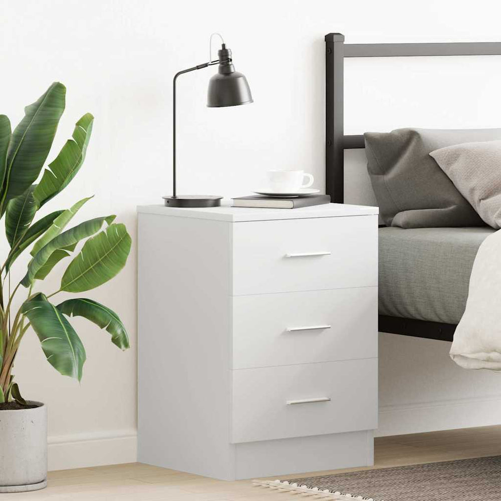 vidaXL Nightstand White 38x35x56 cm Engineered Wood