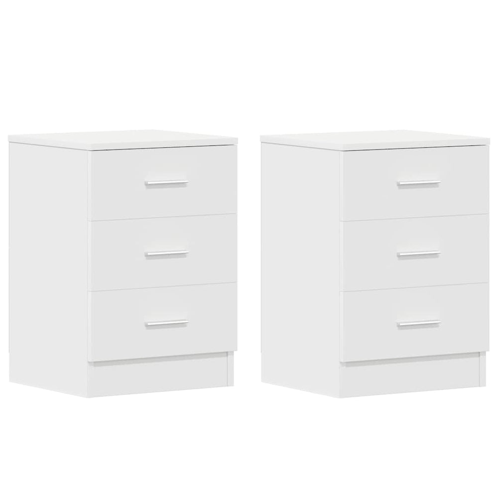 vidaXL Nightstands 2 pcs. White 38x35x56 cm Engineered Wood