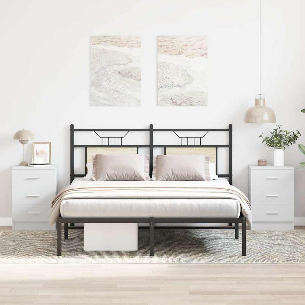 vidaXL Nightstands 2 pcs. White 38x35x56 cm Engineered Wood