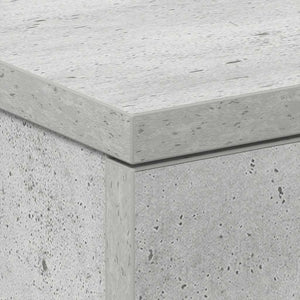 Betongrauer Nachttisch mit 3 Schubladen