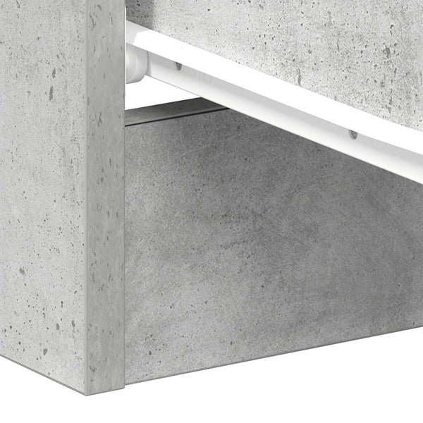 Betongrauer Nachttisch mit 3 Schubladen