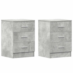 Nachttische 2er Set Betongrau 38x35x56cm