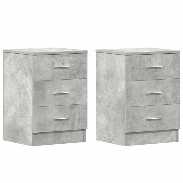 Nachttische 2er Set Betongrau 38x35x56cm