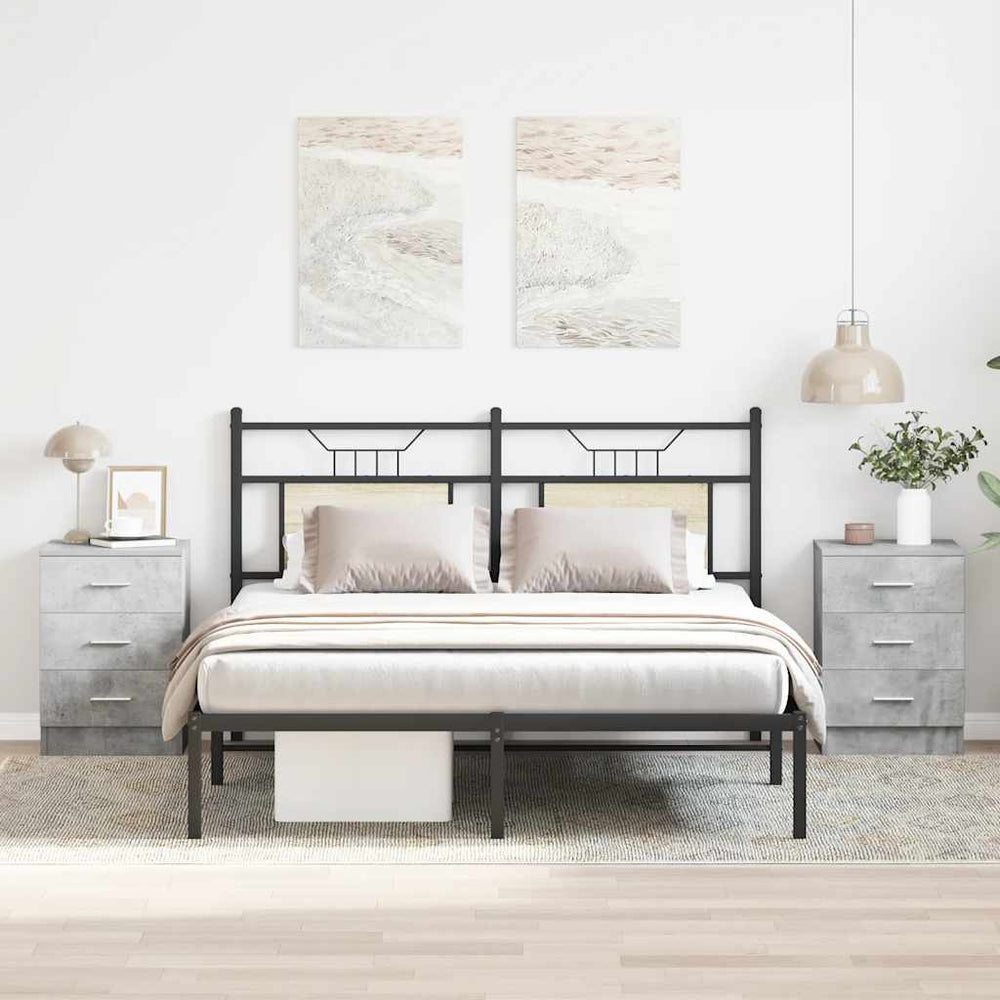 vidaXL Nightstands 2 pcs. Concrete Gray 38x35x56 cm Engineered Wood
