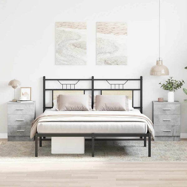 Nachttische 2er Set Betongrau 38x35x56cm