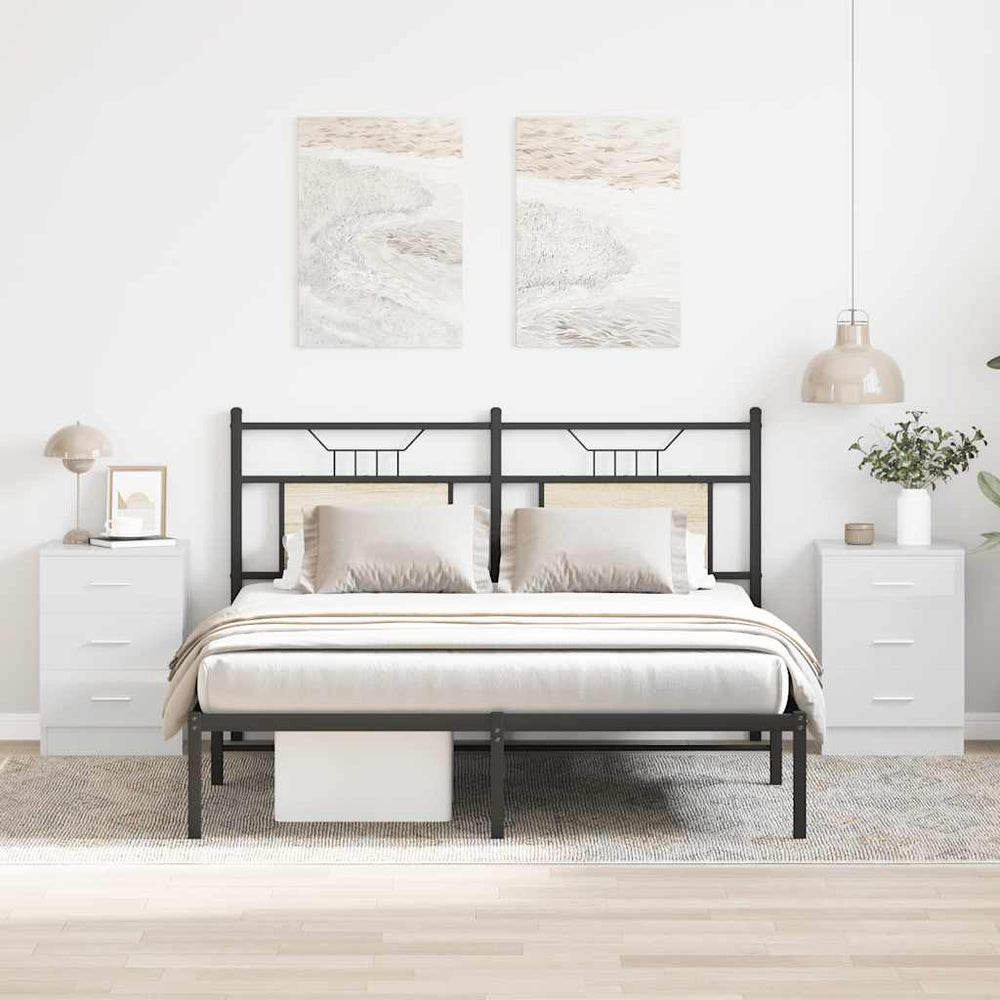 vidaXL Nightstands 2 pcs. High Gloss White 38x35x56 cm Engineered Wood