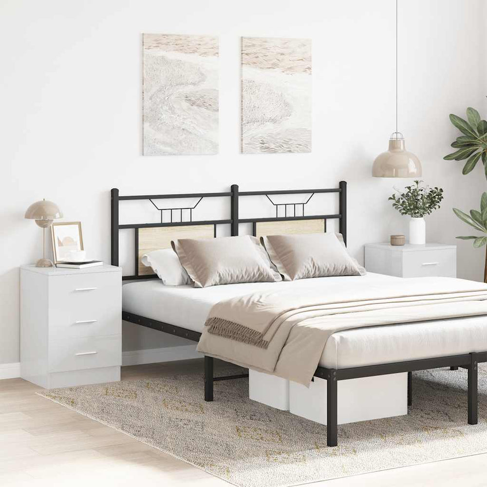 vidaXL Nightstands 2 pcs. High Gloss White 38x35x56 cm Engineered Wood