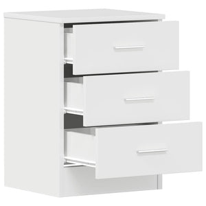 Nachttische Weiß Hochglanz, 2er Set