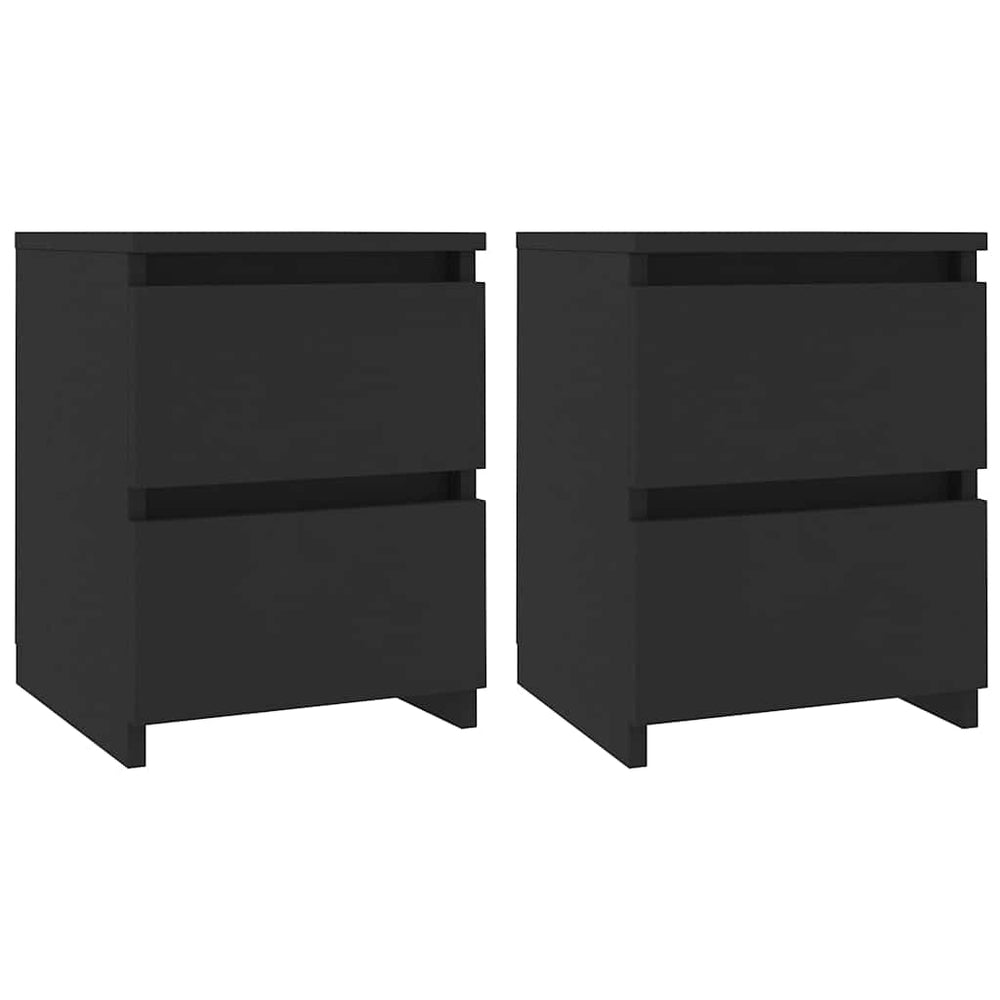 vidaXL Bedside Tables 2 pcs Black 30x30x40 cm Engineered Wood
