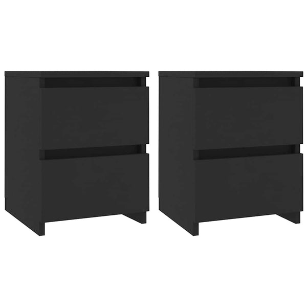 Nachttische 2er Set Schwarz Holz