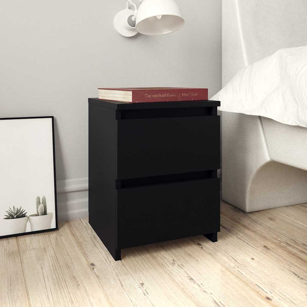 Nachttische 2er Set Schwarz Holz