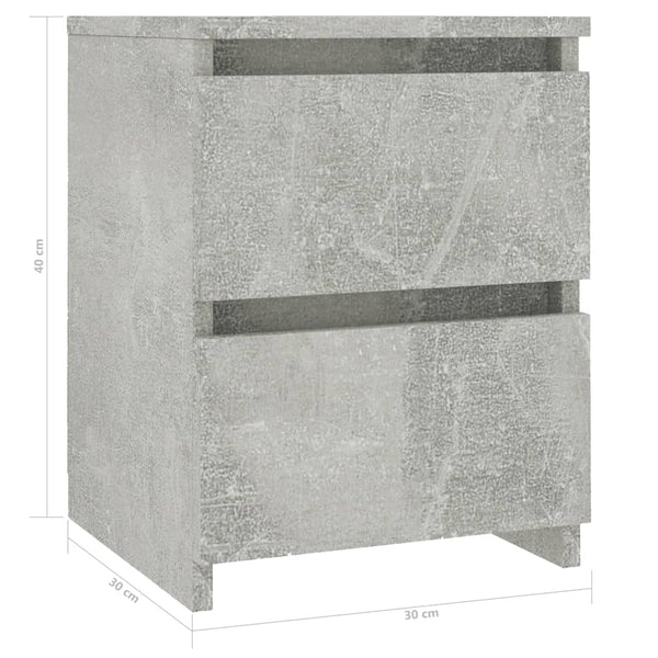 Betongrauer Nachttisch 30x30x40 cm