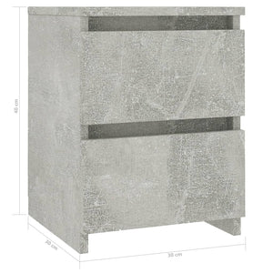 Nachttische 2er Set Betongrau 30x30x40cm