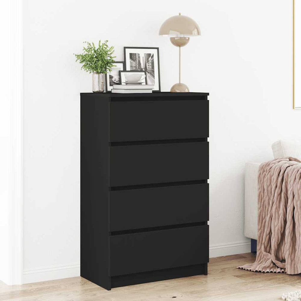 Schwarzes Sideboard 60 cm Holzwerkstoff