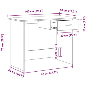 Weißer Schreibtisch 100x50 cm