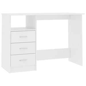 Schreibtisch Weiß mit Schubladen 110 cm