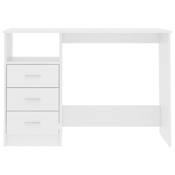 Schreibtisch Weiß mit Schubladen 110 cm