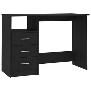 Schwarzer Schreibtisch mit Schubladen 110x50 cm
