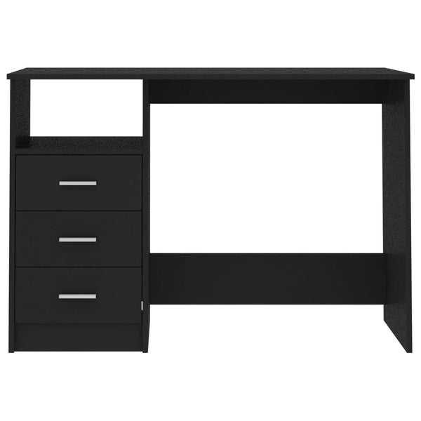 Schwarzer Schreibtisch mit Schubladen 110x50 cm