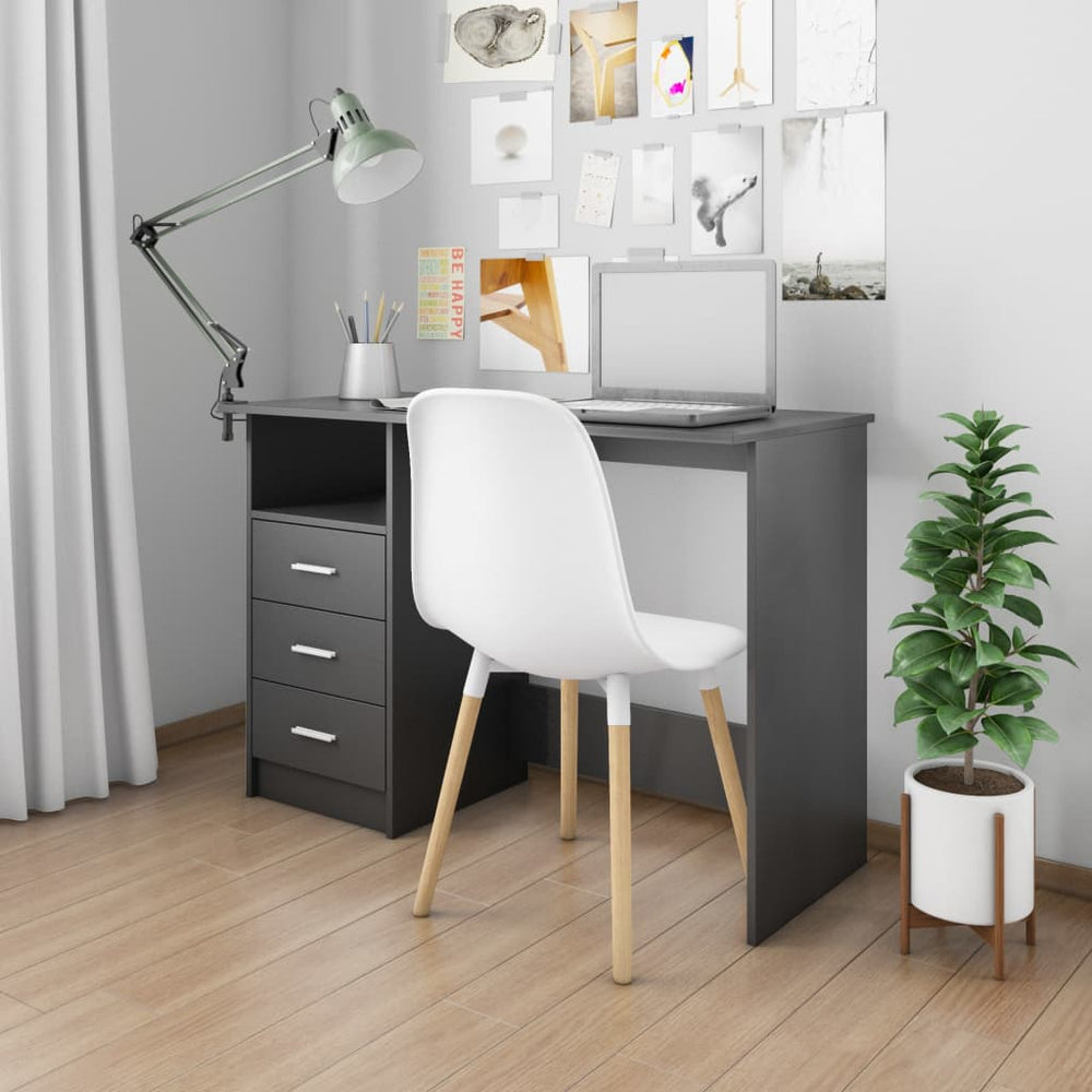 Schwarzer Schreibtisch mit Schubladen 110x50 cm