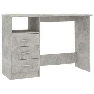 vidaXL Bureau avec tiroirs Gris béton 110x50x76 cm Bois d'ingénierie