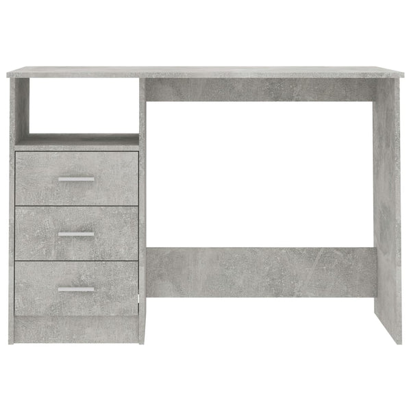 vidaXL Bureau avec tiroirs Gris béton 110x50x76 cm Bois d'ingénierie