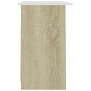 Schreibtisch Weiß Sonoma-Eiche 110 cm