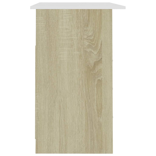 Schreibtisch Weiß Sonoma-Eiche 110 cm