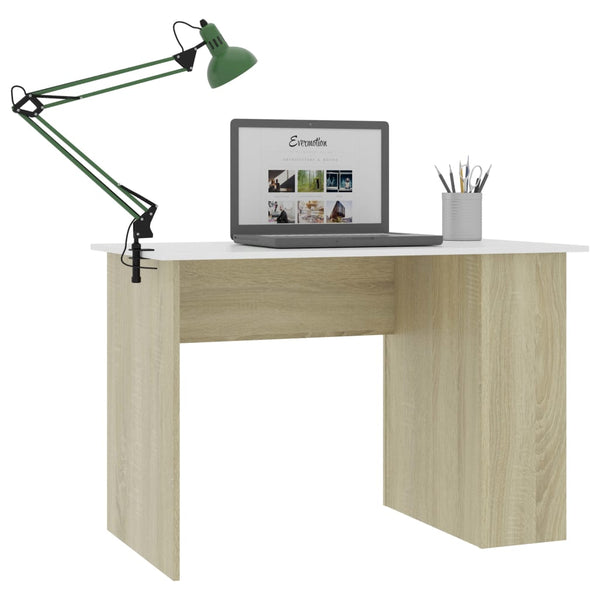 Schreibtisch Weiß/Sonoma-Eiche 110cm