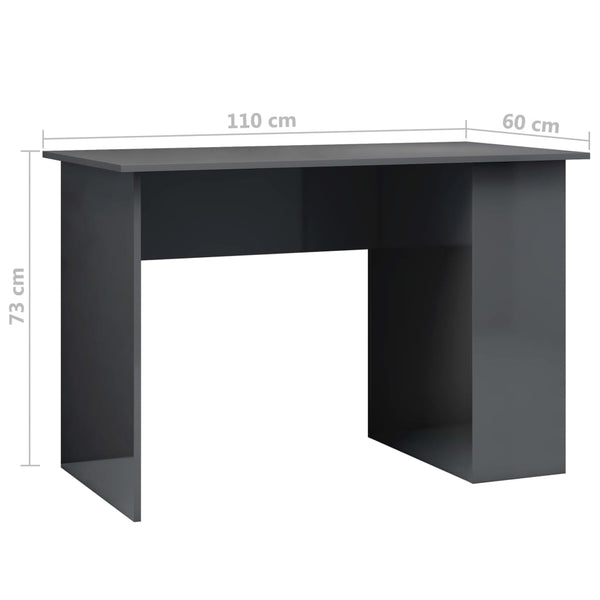 Schreibtisch Hochglanz Grau 110 cm