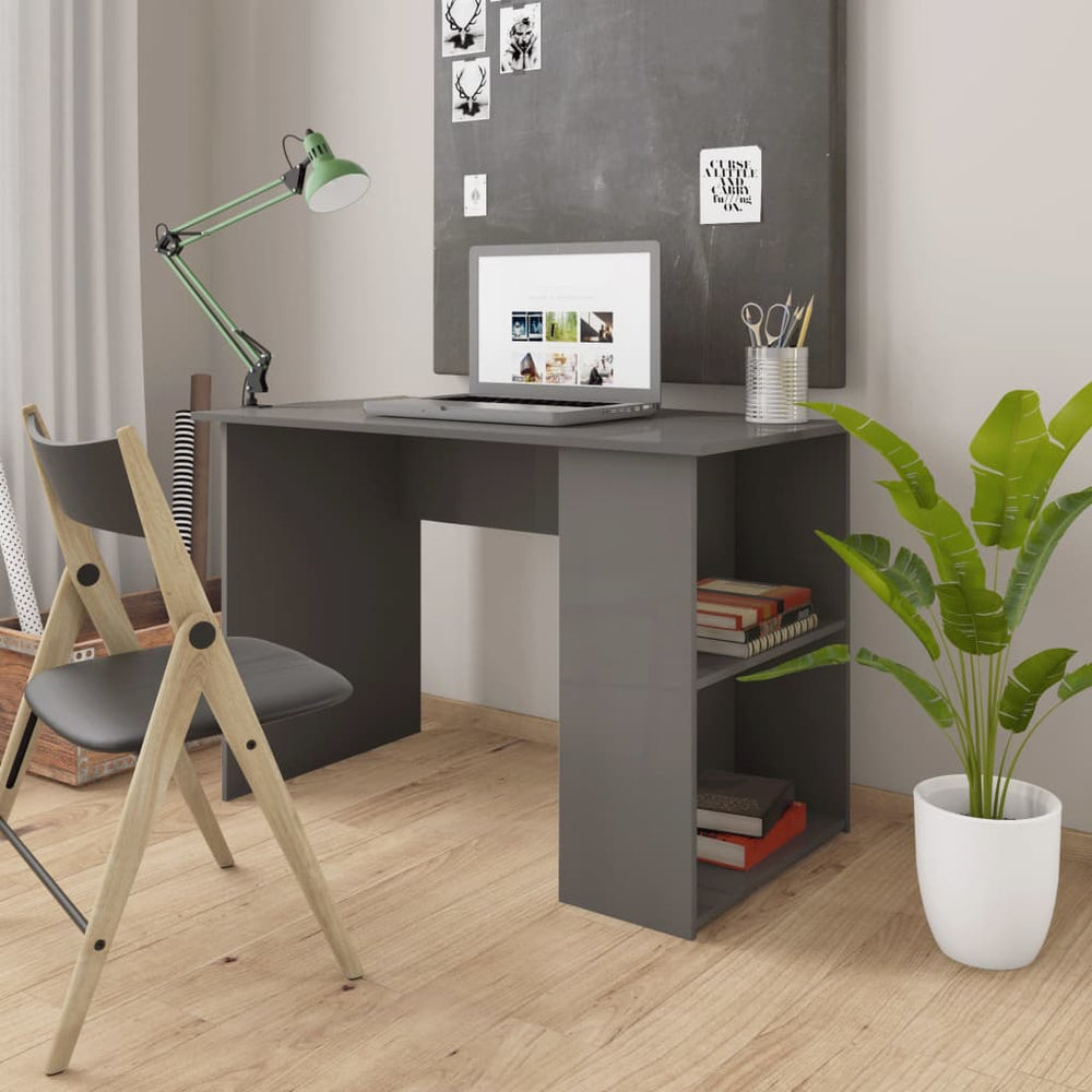 Schreibtisch Hochglanz Grau 110 cm