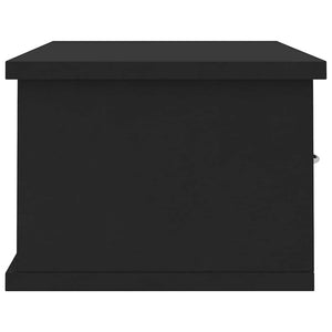 Wandregal mit Schubladen, Schwarz, 60 cm