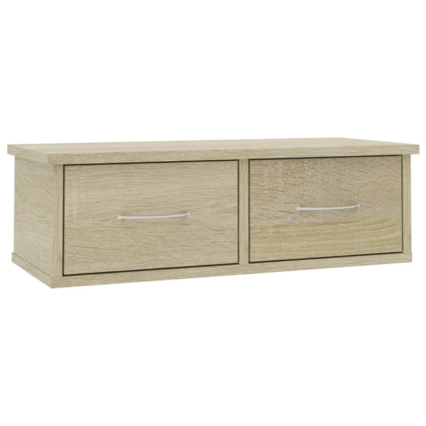 Wandregal mit Schubladen Sonoma-Eiche 60 cm