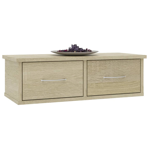 Wandregal mit Schubladen Sonoma-Eiche 60 cm
