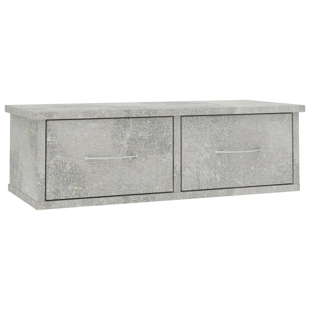 Wandregal mit Schubladen, Betongrau, 60cm