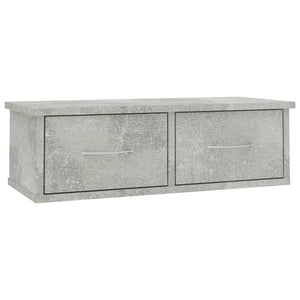 Wandregal mit Schubladen, Betongrau, 60cm