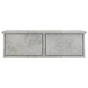 Wandregal mit Schubladen, Betongrau, 60cm