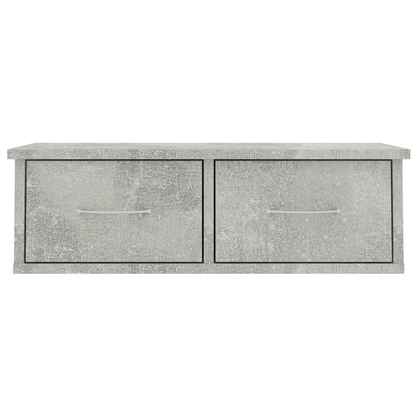 Wandregal mit Schubladen, Betongrau, 60cm