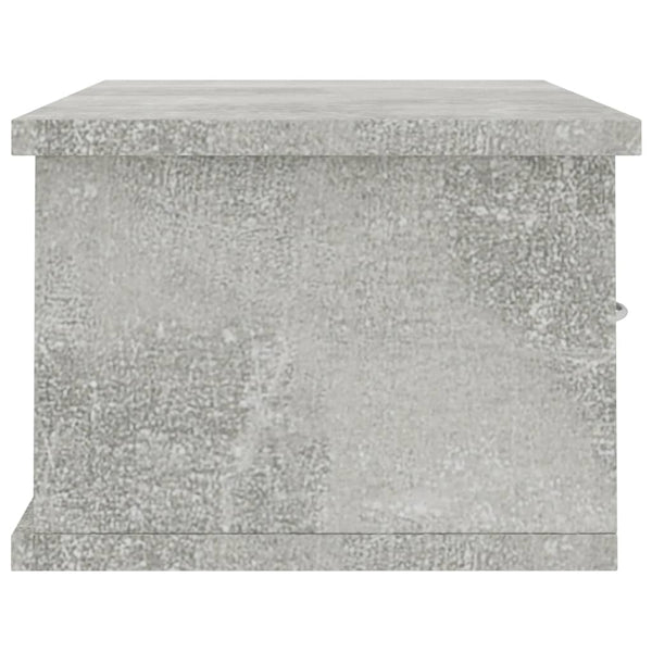 Wandregal mit Schubladen, Betongrau, 60cm