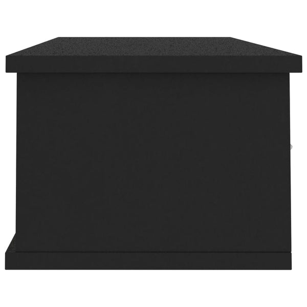 Wandregal mit Schubladen, Schwarz, 88 cm