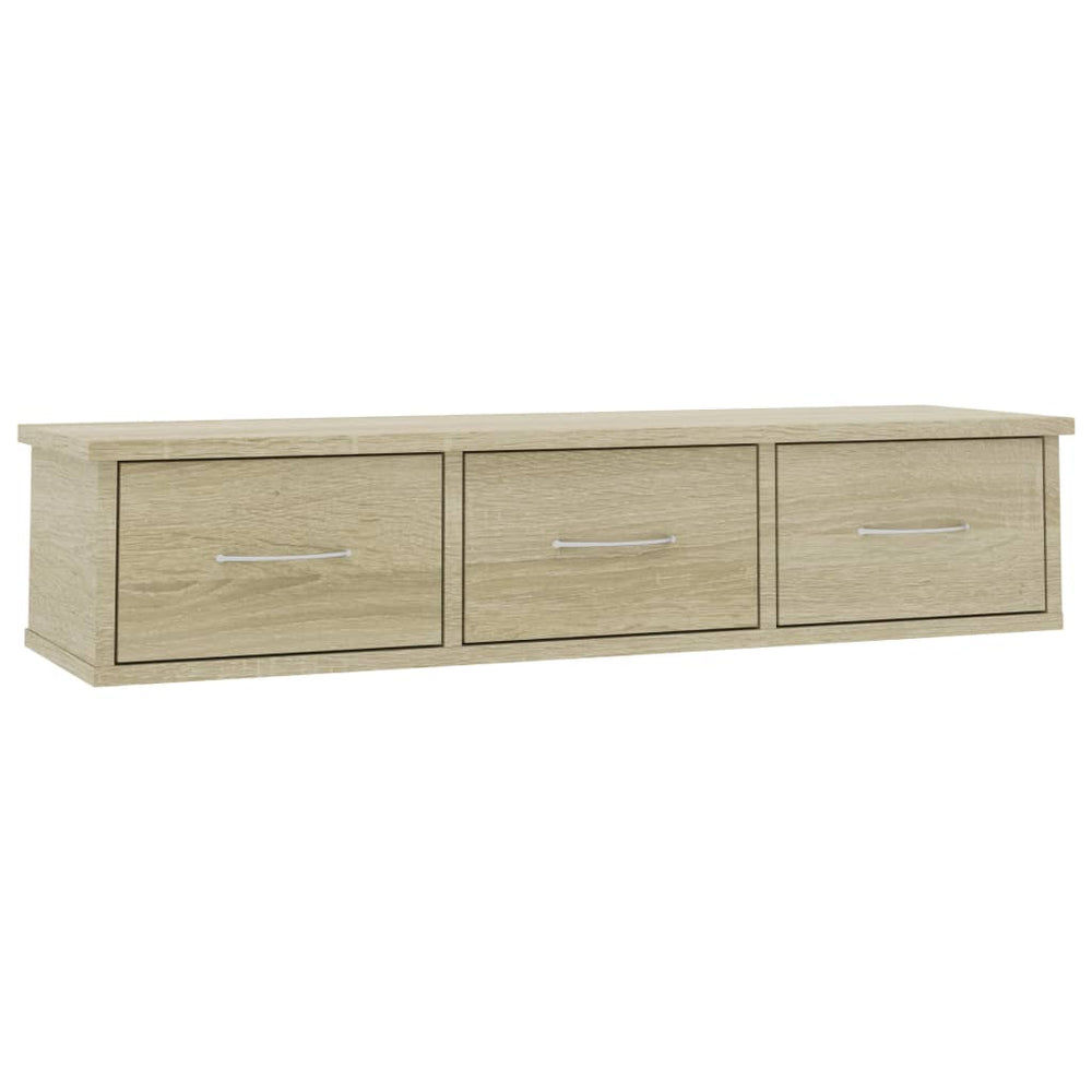 Wandregal mit Schubladen, Sonoma Eiche, 88 cm