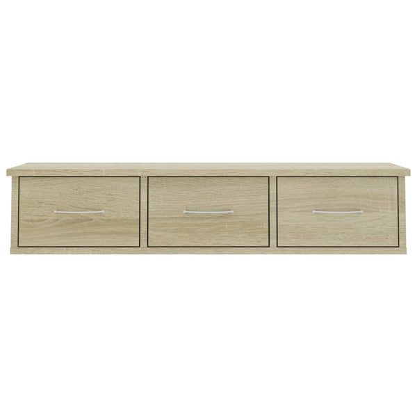 Wandregal mit Schubladen, Sonoma Eiche, 88 cm