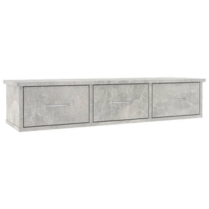 vidaXL Étagère murale à tiroirs gris béton 88x26x18,5 cm en bois d'ingénierie