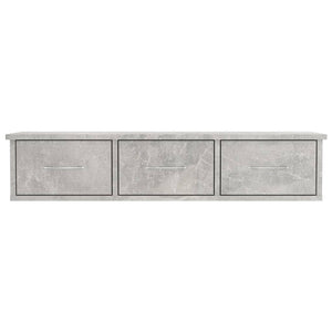 vidaXL Étagère murale à tiroirs gris béton 88x26x18,5 cm en bois d'ingénierie