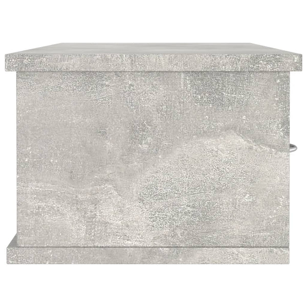 vidaXL Étagère murale à tiroirs gris béton 88x26x18,5 cm en bois d'ingénierie
