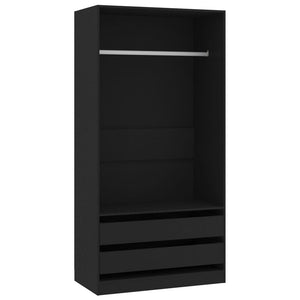 Schwarzer Kleiderschrank 100x50x200 cm